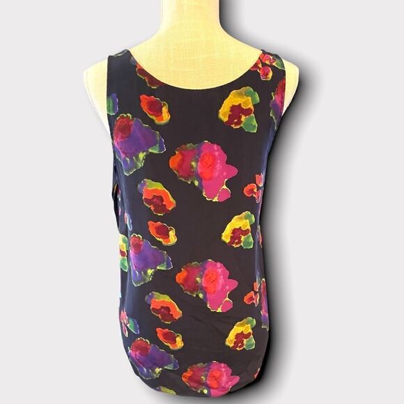 Eliot | EUC Women’s Sleeveless silk Multi-color Abstract Blouse Size Small S - Picture 5 of 8